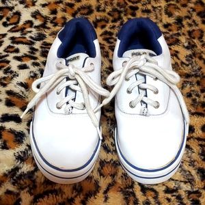 Polo Sport White Leather Lace Up Sneakers 1.5Y
